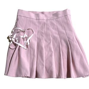 Cute Tie Side Pom Pom Mid Waist Cable Knit Mini Skirt